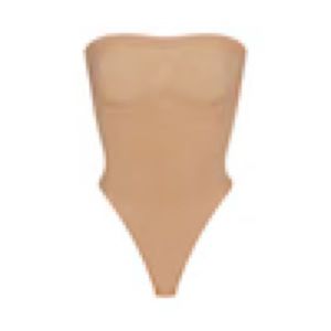 Skims strapless long body suit - ochre